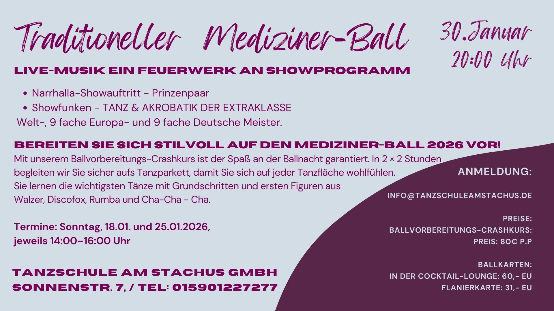 Mediziner Ball mit der Tanzschule am Stachus