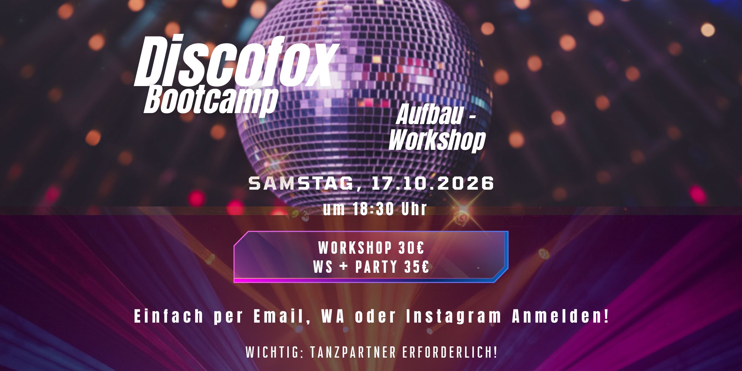 Discofox Bootcamp Aufbau am Stachus